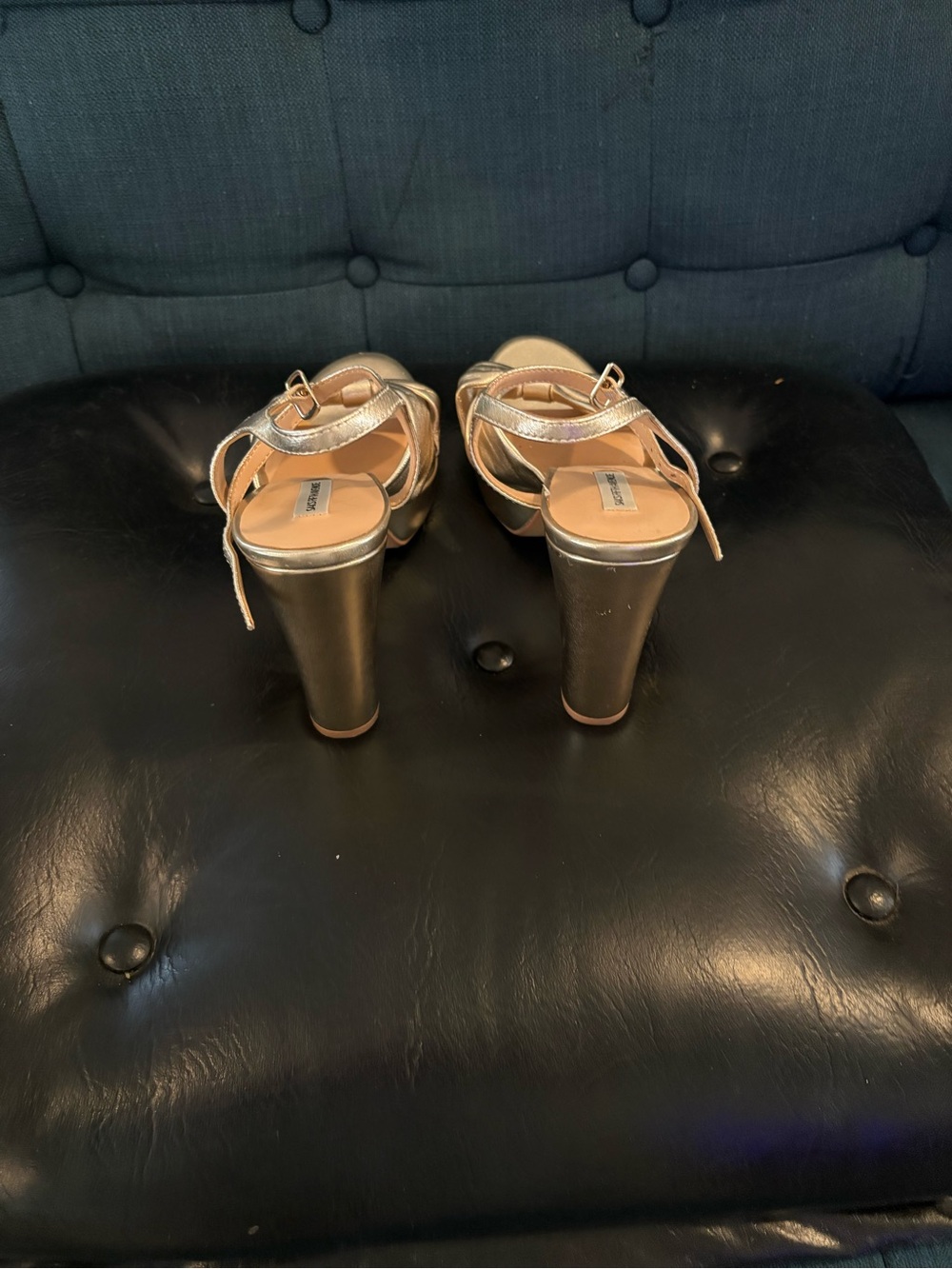 Saks Fifth Avenue Metallic Gold Platform Sandals - Nwob View 2